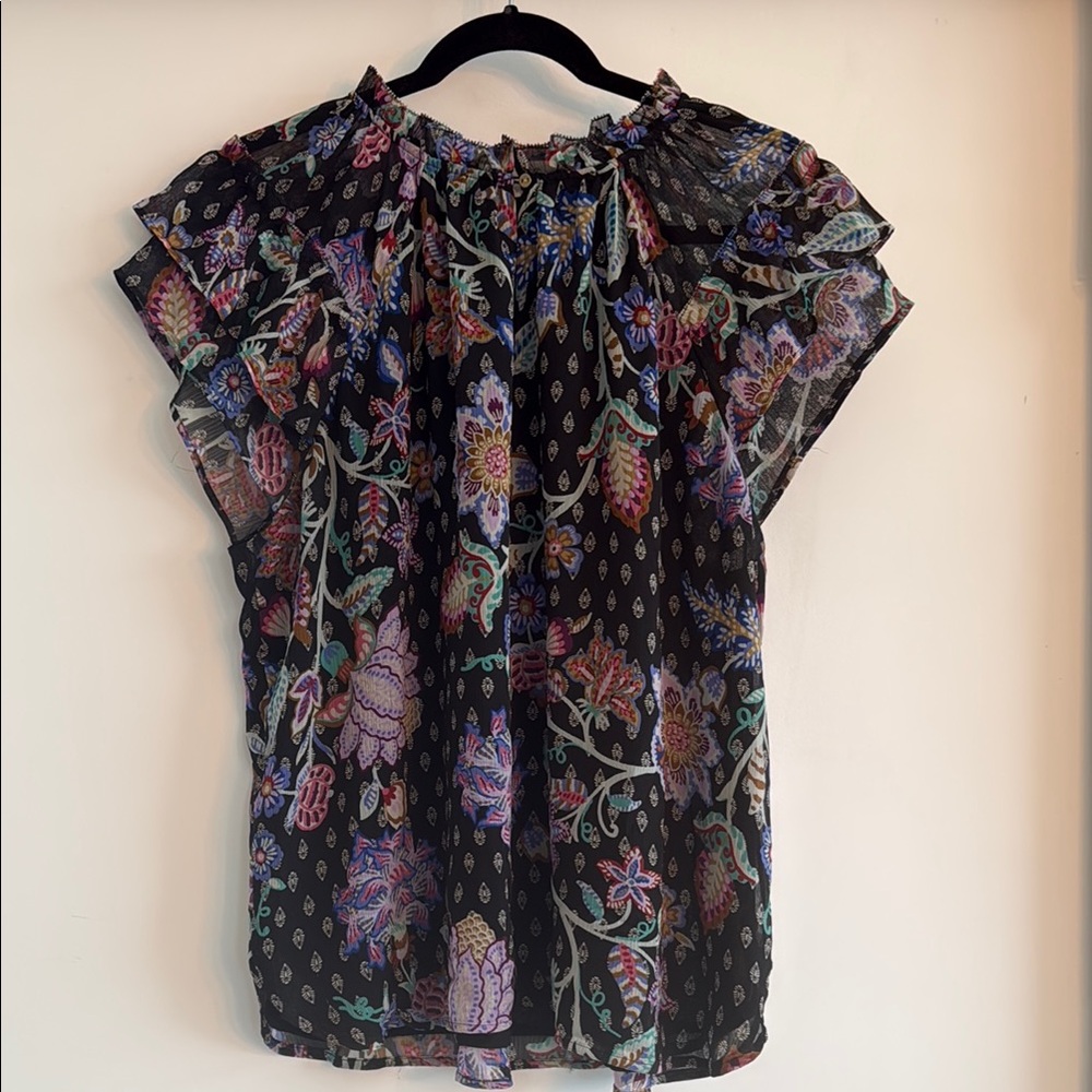 Black Floral Lightweight Loft Top size XL